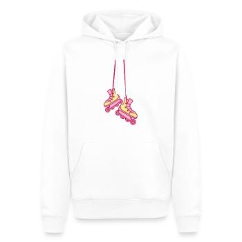 hanging rollerblades in pinks cute RETRO - Men’s Premium Organic Hoodie - white - Front - Nico (187cm)