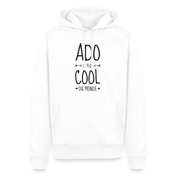 Teenager / Jugendliche / Jugendlicher / Kind - Männer Premium Bio Hoodie - Weiß - Vorne - Nico (187cm)
