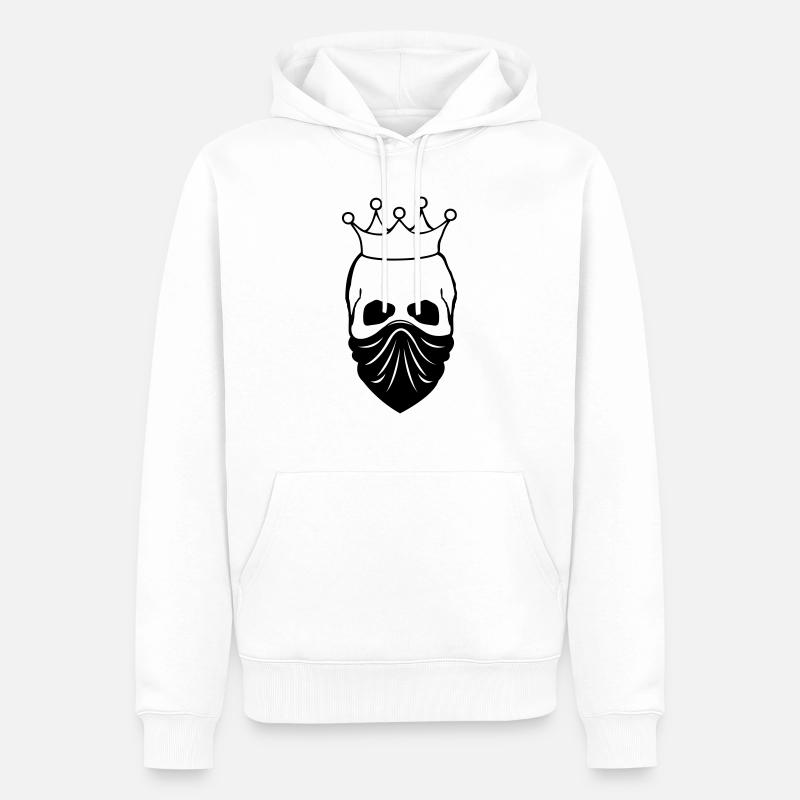 skull_bandit_king_01 - Sweat à capuche Premium bio Homme - blanc