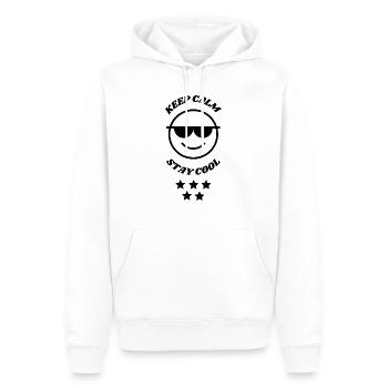 Keep calm - Men’s Premium Organic Hoodie - white - Front - Nico (187cm)