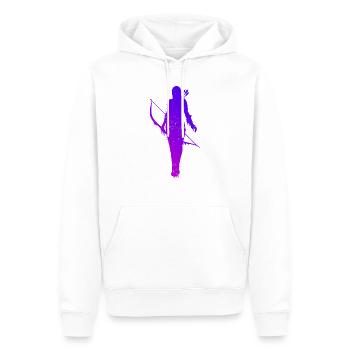 Bogenschießen Damen Mädchen Silhouette Archery Bog - Männer Premium Bio Hoodie - Weiß - Vorne - Nico (187cm)
