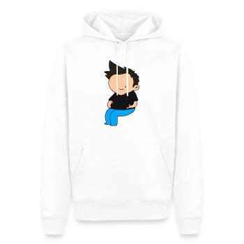 chiby gros - Sweat à capuche Premium bio Homme - blanc - Devant - Nico (187cm)