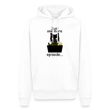 Just One More Episode - Süße Binge Watch Katze - Männer Premium Bio Hoodie - Weiß - Vorne - Nico (187cm)