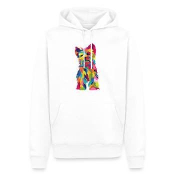 Yorkshire Terrier Pop Art Yorkie Dog Gift - Men’s Premium Organic Hoodie - white - Front - Nico (187cm)
