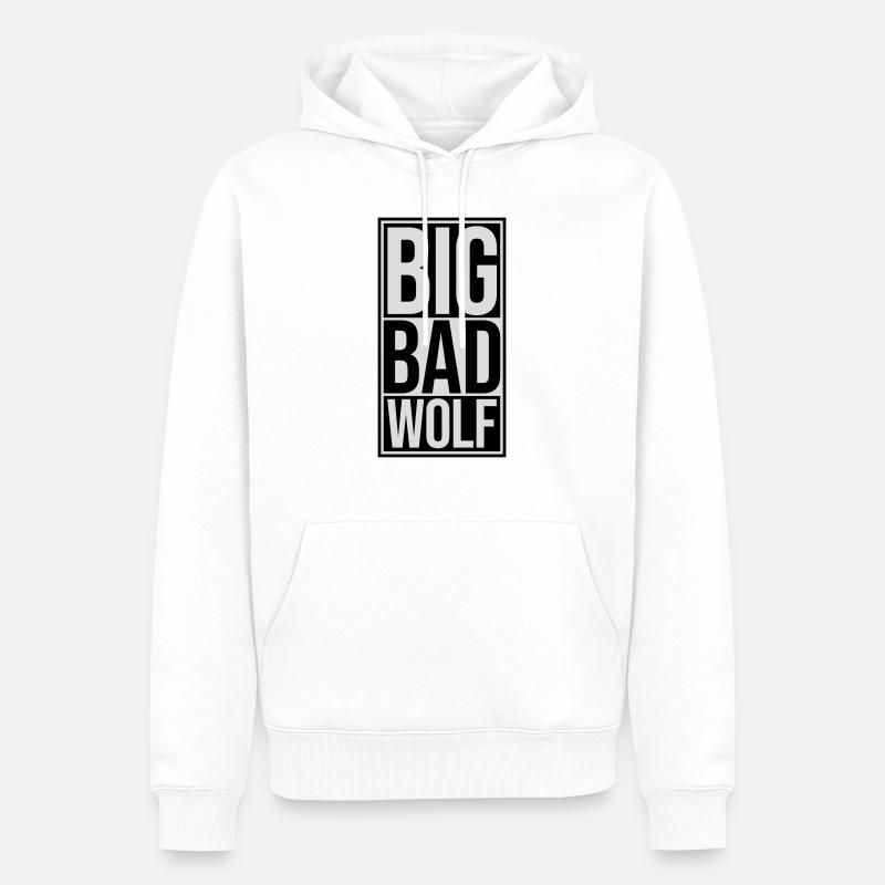 big bad wolf Zitat - Männer Premium Bio Hoodie - Weiß