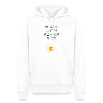 My English is not the yellow from the egg - Männer Premium Bio Hoodie - Weiß - Vorne - Nico (187cm)