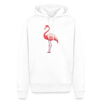 Flamingo Paradise: Été rose - Sweat à capuche Premium bio Homme - blanc - Devant - Nico (187cm)