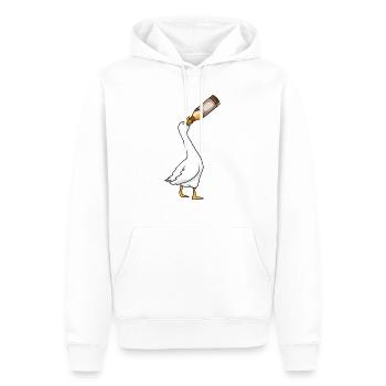 Bierflasche Trinkende Gans Betrunkene Alkohol - Männer Premium Bio Hoodie - Weiß - Vorne - Nico (187cm)