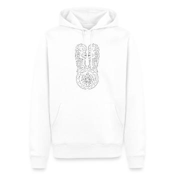 logo poitrine maori 101 blanc - Sweat à capuche Premium bio Homme - blanc - Devant - Nico (187cm)