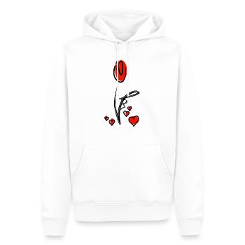 mit viel Liebe! - Männer Premium Bio Hoodie - Weiß - Vorne - Nico (187cm)
