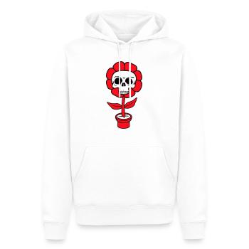 Böse Halloween Blume Totenkopf Schädel Horror Topf - Männer Premium Bio Hoodie - Weiß - Vorne - Nico (187cm)