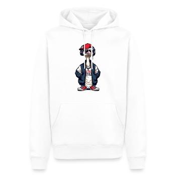 STRAUß - Männer Premium Bio Hoodie - Weiß - Vorne - Nico (187cm)