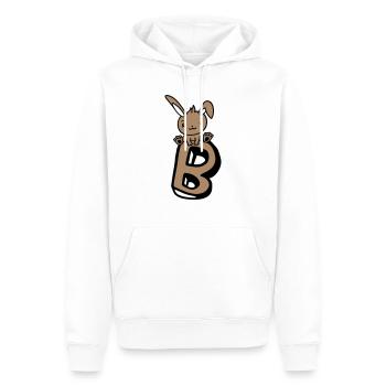Bunny Letter B Like Bunny Big Alphabet Learning - Men’s Premium Organic Hoodie - white - Front - Nico (187cm)