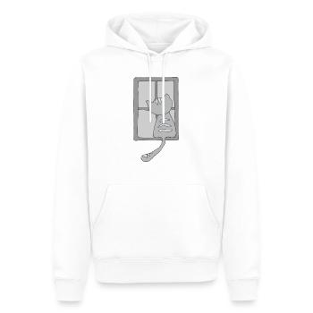 Chat à la fenêtre gris - Sweat à capuche Premium bio Homme - blanc - Devant - Nico (187cm)
