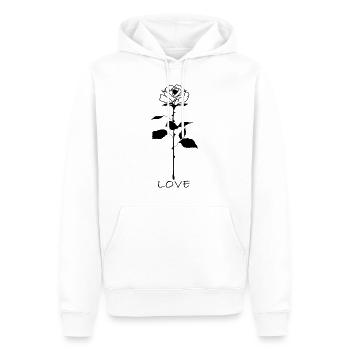 Love love Rose - Men’s Premium Organic Hoodie - white - Front - Nico (187cm)