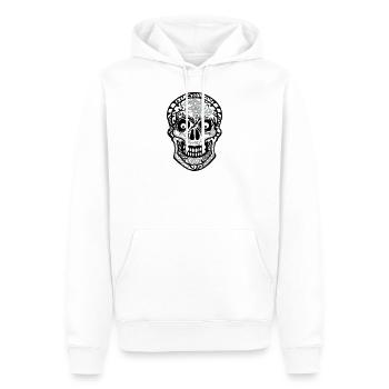 Totenkopf - Männer Premium Bio Hoodie - Weiß - Vorne - Nico (187cm)