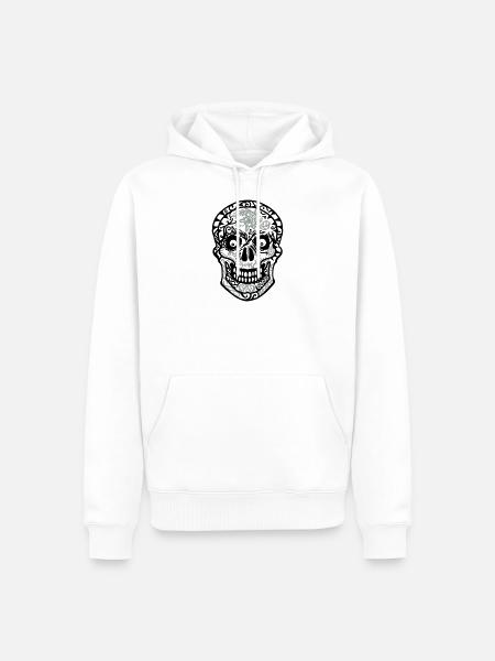 Skull - Men’s Premium Organic Hoodie - white