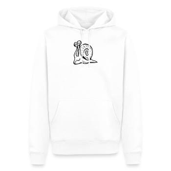 Escargot noir - Sweat à capuche Premium bio Homme - blanc - Devant - Nico (187cm)