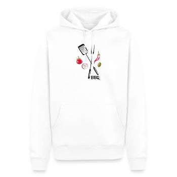 Barbecue, barbecue végétarien et végétalien - Sweat à capuche Premium bio Homme - blanc - Devant - Nico (187cm)