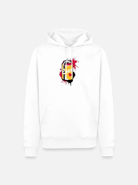 opened soda can in graffiti style - Men’s Premium Organic Hoodie - white
