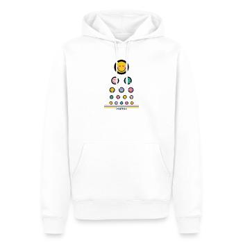Sehtest Happy - Männer Premium Bio Hoodie - Weiß - Vorne - Nico (187cm)