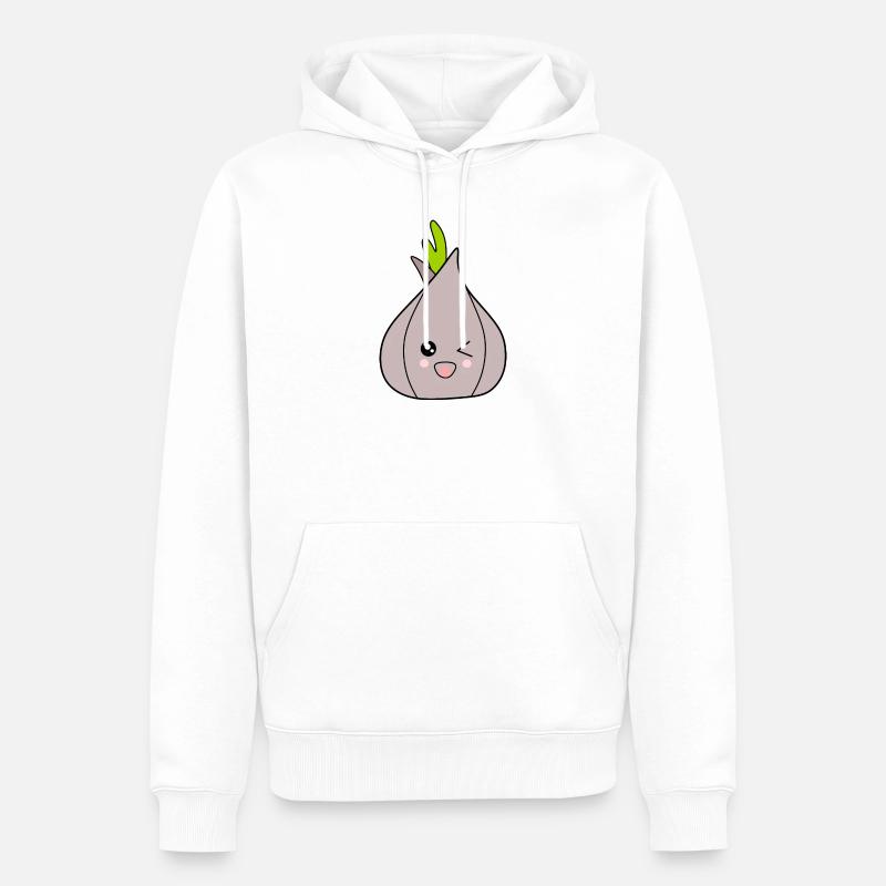 Carnaval, Carnaval, costume, oignon, ail - Sweat à capuche Premium bio Homme - blanc