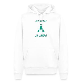CAMPING. CAMPER. JE PEUX PAS. HUMOUR. VACANCES - Sweat à capuche Premium bio Homme - blanc - Devant - Nico (187cm)