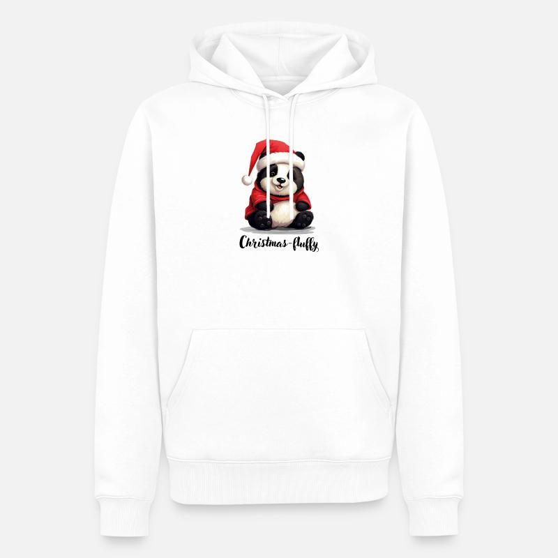 Noël, Panda Bear, Panda Noël-moelleux - Sweat à capuche Premium bio Homme - blanc