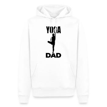 Yoga Papa - Männer Premium Bio Hoodie - Weiß - Vorne - Nico (187cm)