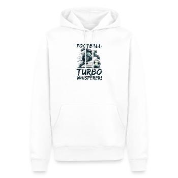 TURTLE FOOTBALL STAR : FOOTBALL TURBO WHEASPERER - Sweat à capuche Premium bio Homme - blanc - Devant - Nico (187cm)