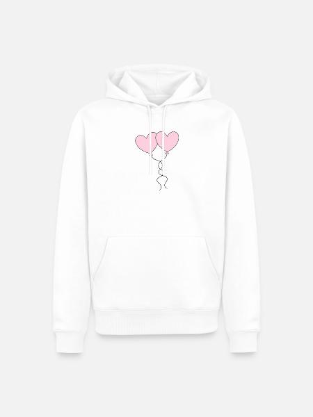 rosarotes Herz Herz rosa Geschenk Valentinstag - Männer Premium Bio Hoodie - Weiß
