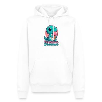 Rêve de crème glacée T-Rex mignon avec cadeau de crème glacée - Sweat à capuche Premium bio Homme - blanc - Devant - Nico (187cm)