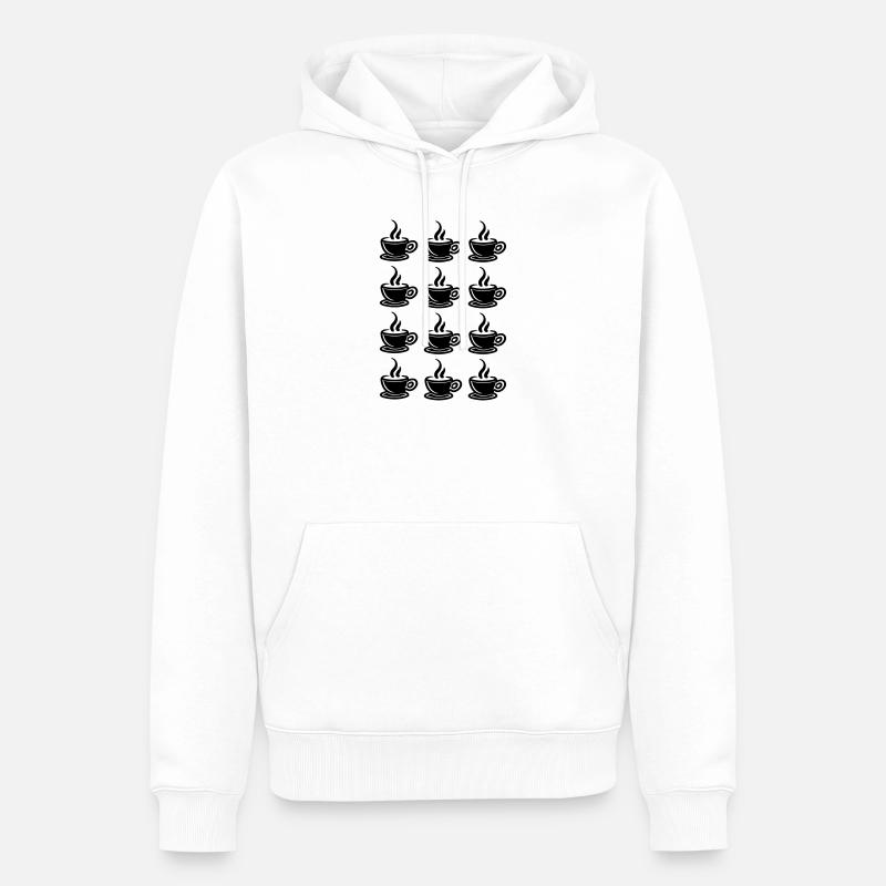 Kaffee - Männer Premium Bio Hoodie - Weiß