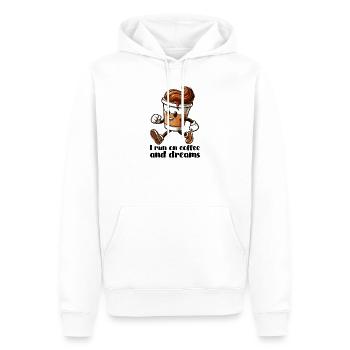 Kaffee Träume Geschenk - Männer Premium Bio Hoodie - Weiß - Vorne - Nico (187cm)