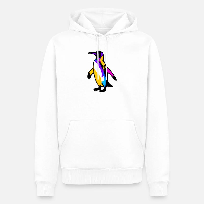 Pinguin - Männer Premium Bio Hoodie - Weiß