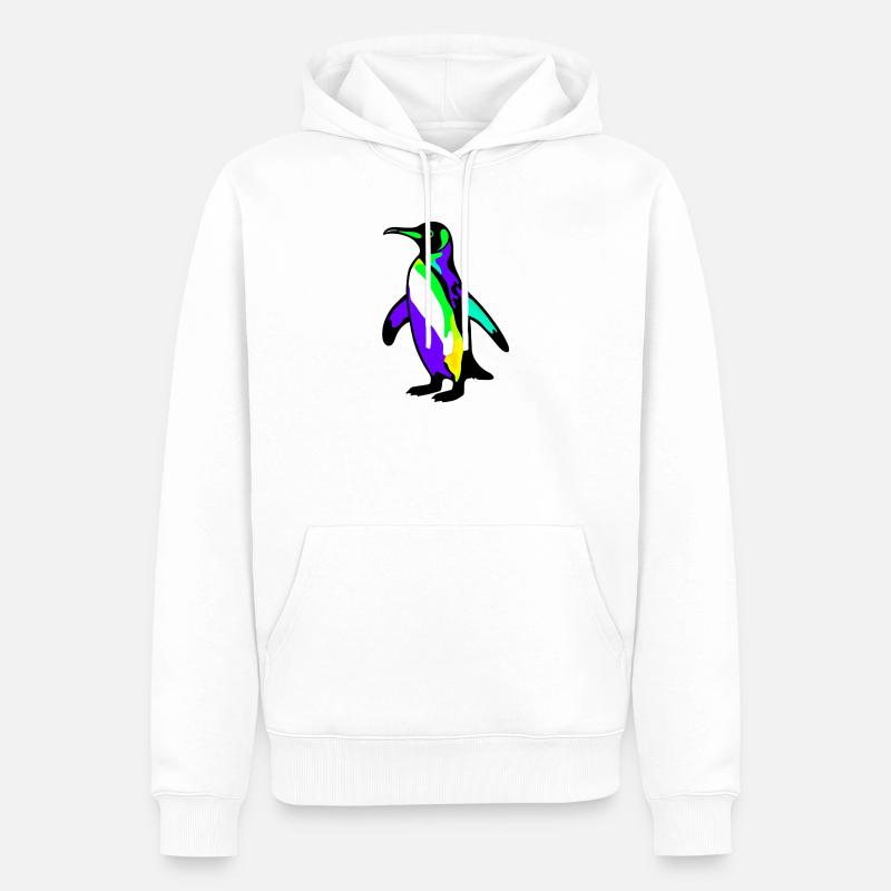 Pingouin - Sweat à capuche Premium bio Homme - blanc