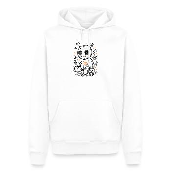 Voodoo Puppe - Love Hurts, Halloween 2025 - Männer Premium Bio Hoodie - Weiß - Vorne - Nico (187cm)