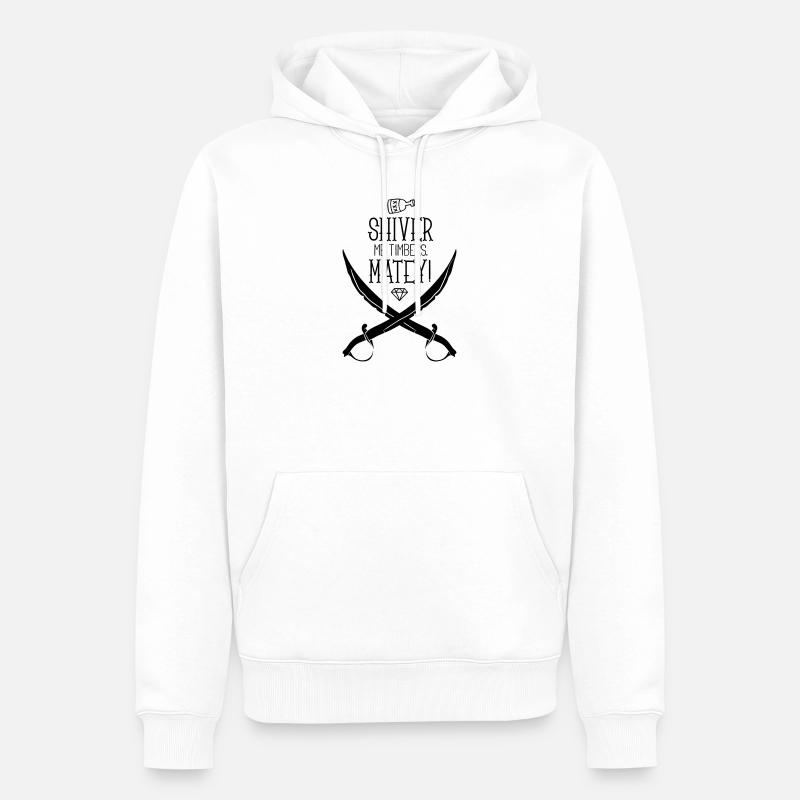 Illustration Featuring Pirate-Themed Design Swords - Sweat à capuche Premium bio Homme - blanc