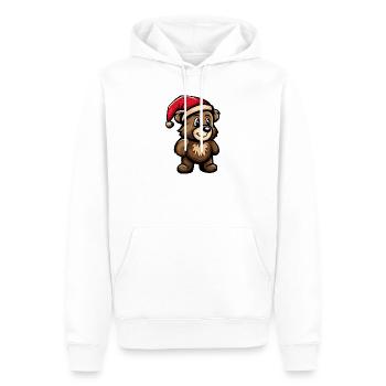 Noël de l’ours - Sweat à capuche Premium bio Homme - blanc - Devant - Nico (187cm)