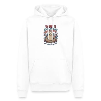 Take It Slow Sloth Zen - Männer Premium Bio Hoodie - Weiß - Vorne - Nico (187cm)