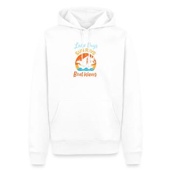 Lake Days Sun Rays Boat Waves Retro Sailing Art - Männer Premium Bio Hoodie - Weiß - Vorne - Nico (187cm)
