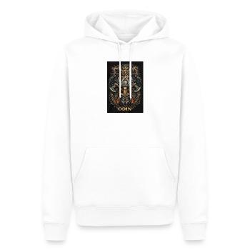 Odin Warfather with Ravens and Wolves - Men’s Premium Organic Hoodie - white - Front - Nico (187cm)