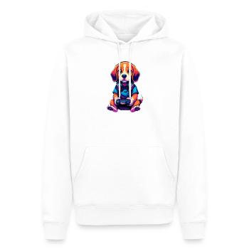 Beagle Gaming Gamer Zocken Zocker Videospiele - Männer Premium Bio Hoodie - Weiß - Vorne - Nico (187cm)