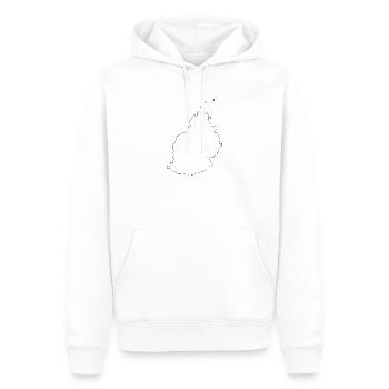 Mauritius outline map - Men’s Premium Organic Hoodie - white - Front - Nico (187cm)