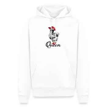 Hühner Fans -  Hahn - Gockel - Seidenhuhn - Bio - Männer Premium Bio Hoodie - Weiß - Vorne - Nico (187cm)