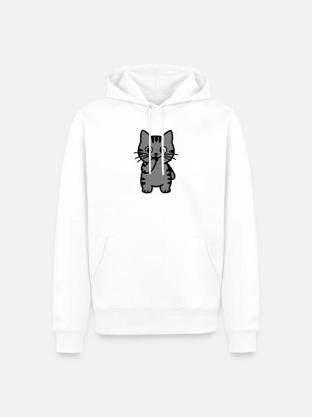 tigerkatze-steht-dreifarbig - Männer Premium Bio Hoodie - Weiß