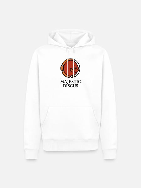 Majestic Circular Discus Fish Logo - Men’s Premium Organic Hoodie - white