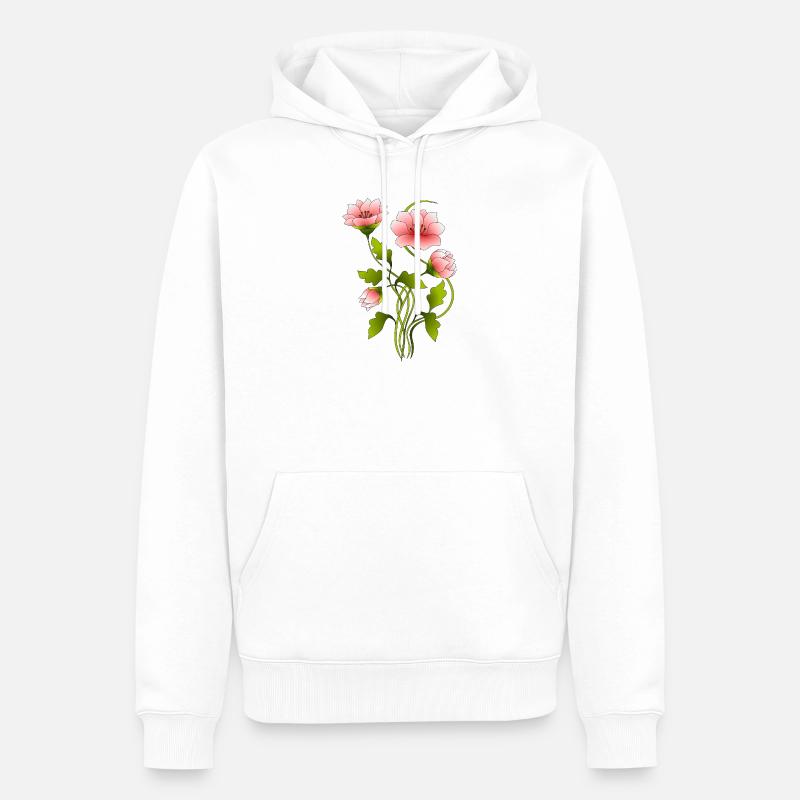 Fleur - Sweat à capuche Premium bio Homme - blanc