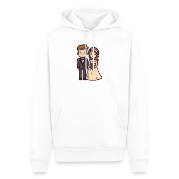 Couple marié marié - Sweat à capuche Premium bio Homme - blanc - Devant - Nico (187cm)
