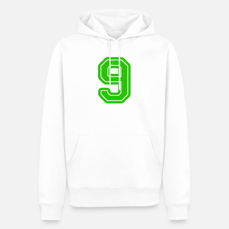 9 - Sweat à capuche Premium bio Homme - blanc